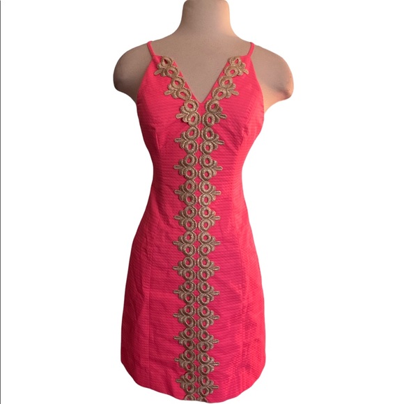 Lilly Pulitzer pearl shift dress bungalow pink - Picture 3 of 7